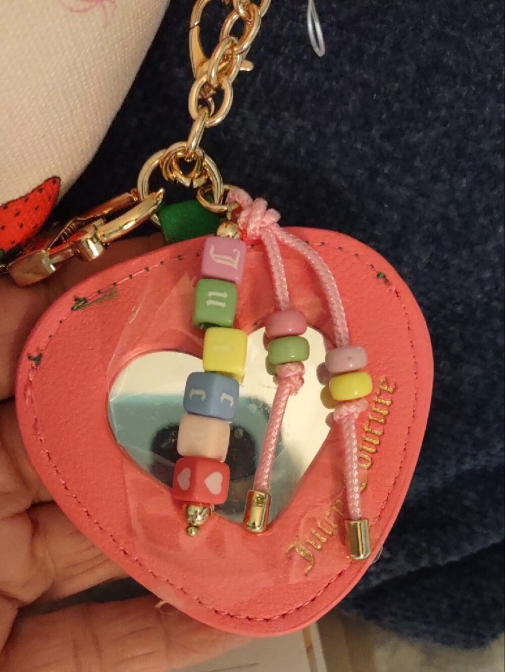 Juicy Couture Strawberry Festival Shoulder Bag Bow Cream Multi NWT Bunny Charm. - Picture 5 of 11